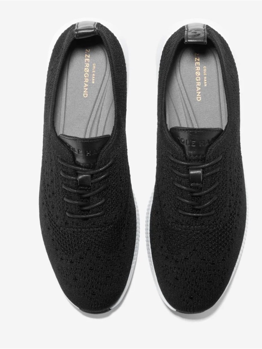 Cole Haan Black Zerogrand Knit Lace-Up Shoes Womens 9